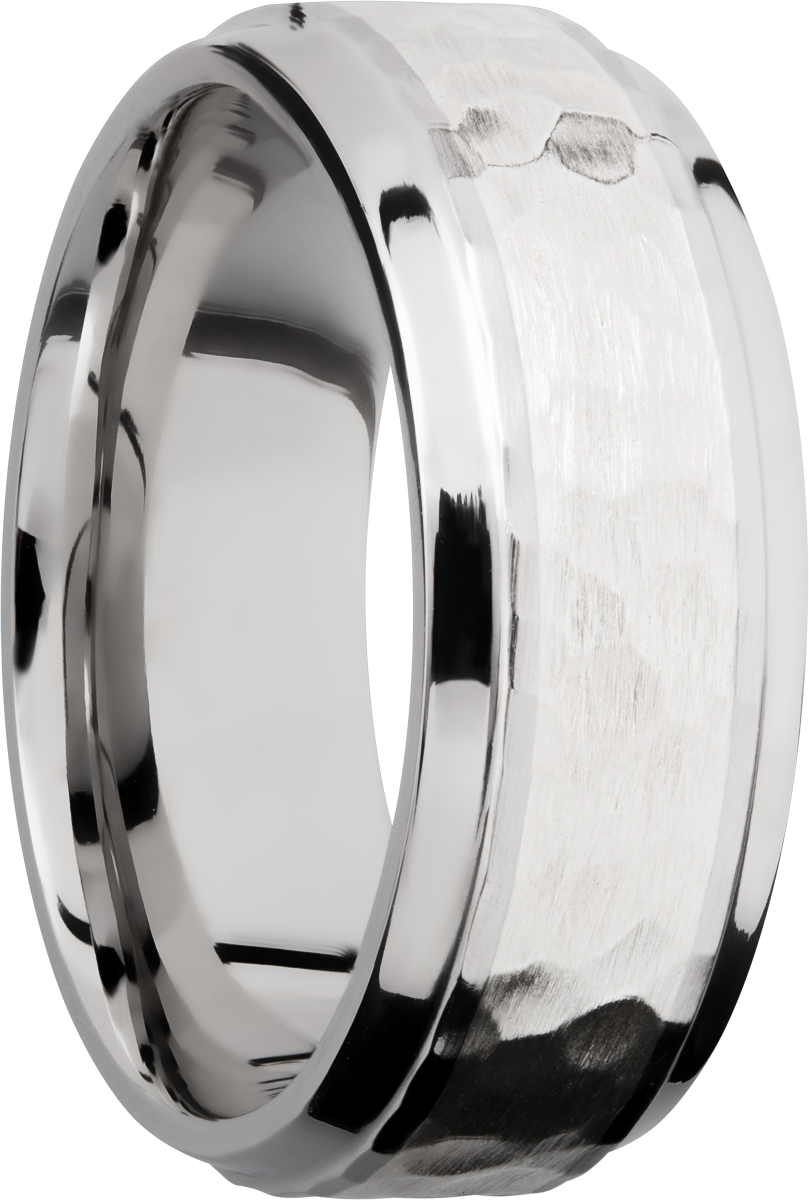 Cobalt chrome 8mm with an inlay of sterling silver