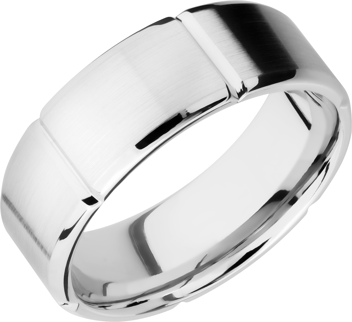 Cobalt chrome 8mm beveled band with 6 segments