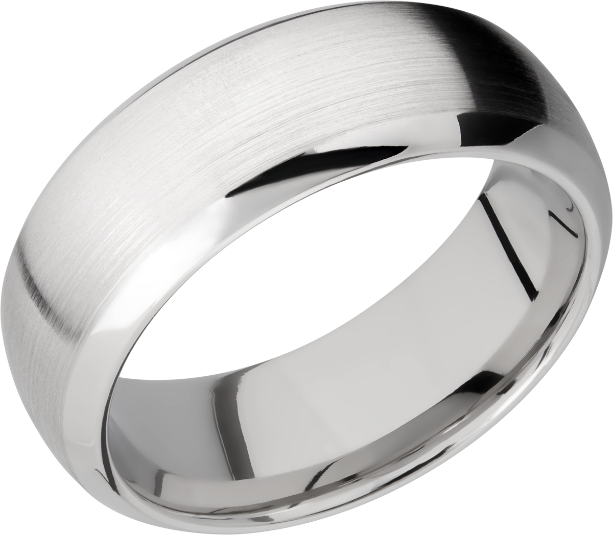 Cobalt chrome 8mm domed band with beveled edges