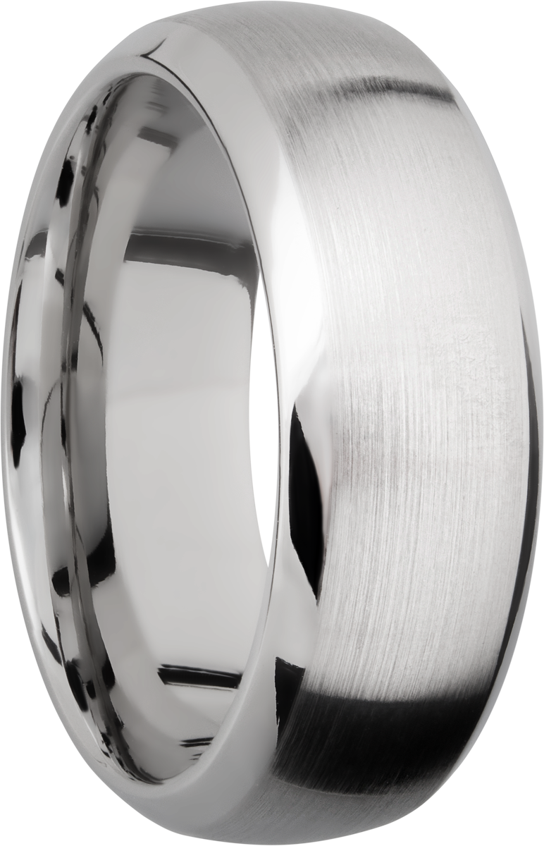 Cobalt chrome 8mm domed band with beveled edges