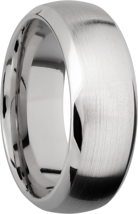 Cobalt chrome 8mm domed band with beveled edges