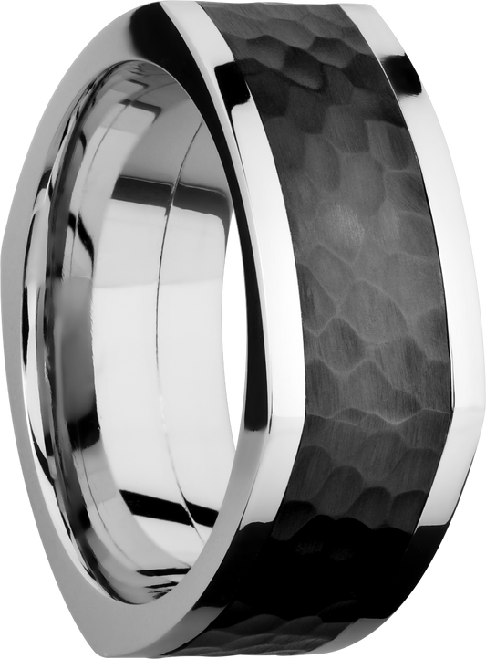 Cobalt chrome 9mm flat square band with an inlay of Zirconium