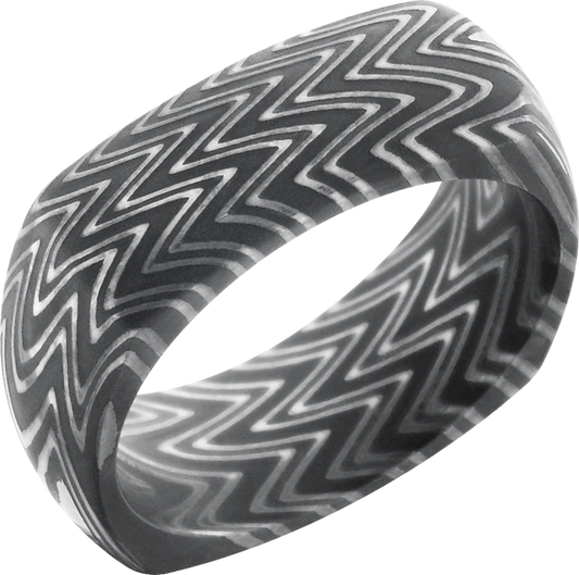 Handmade 8mm zebra Damascus steel square band