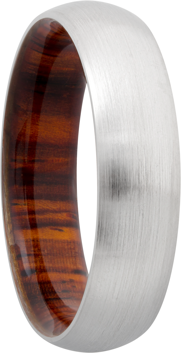 Cobalt chrome 6mm domed band with a hardwood sleeve of Desert Ironwood