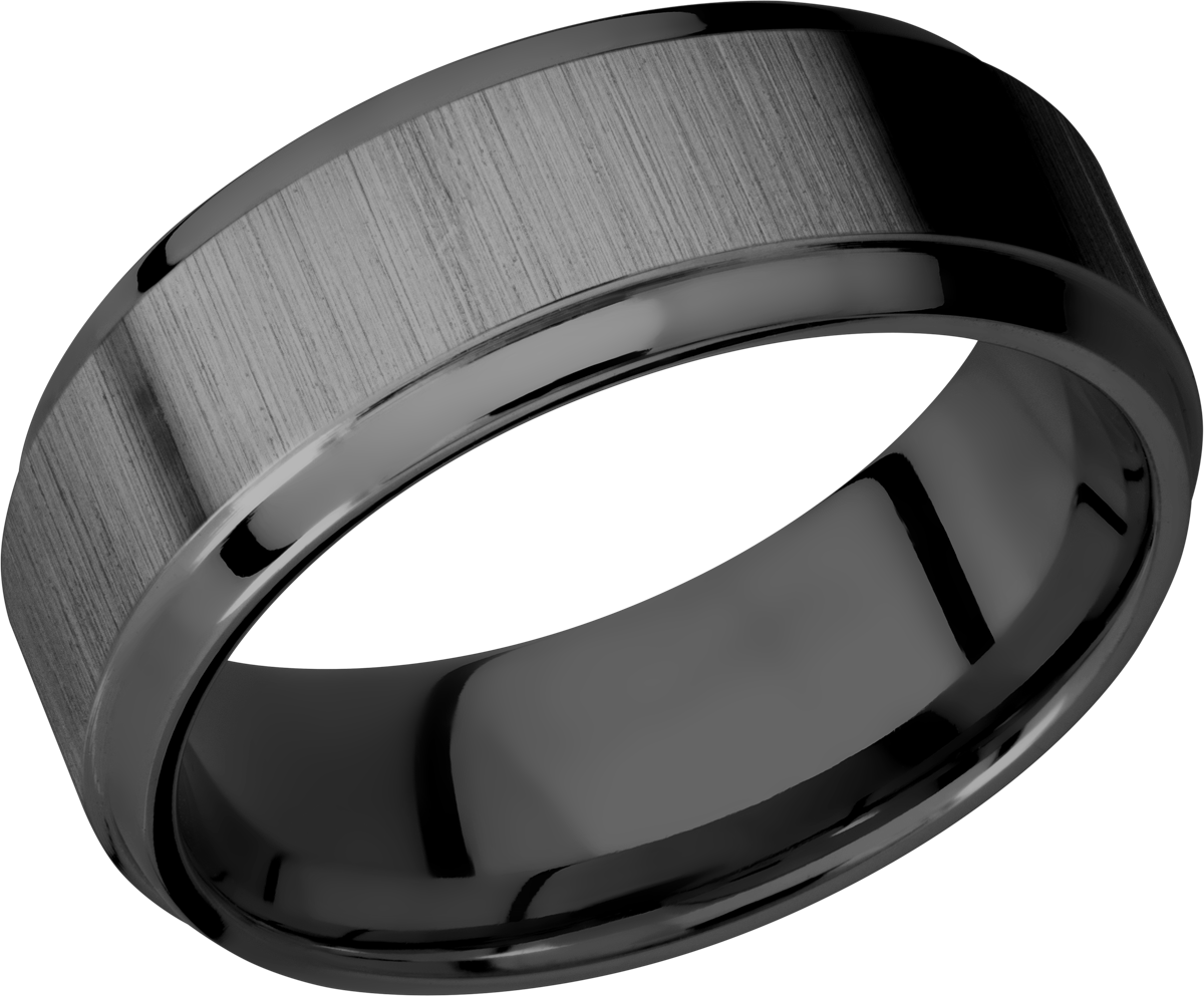Zirconium 8mm beveled band