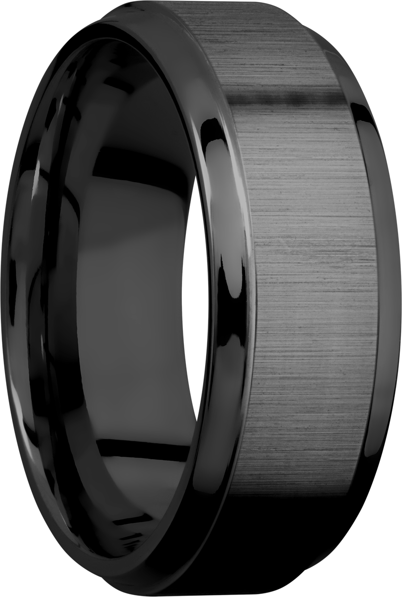 Zirconium 8mm beveled band