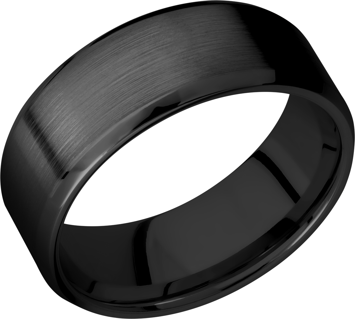 Zirconium 8mm beveled band