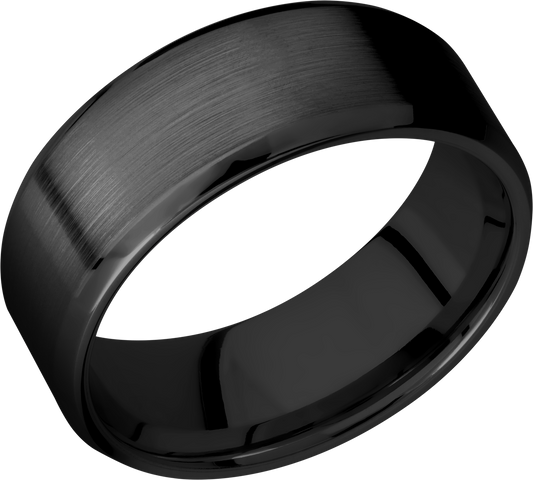 Zirconium 8mm beveled band