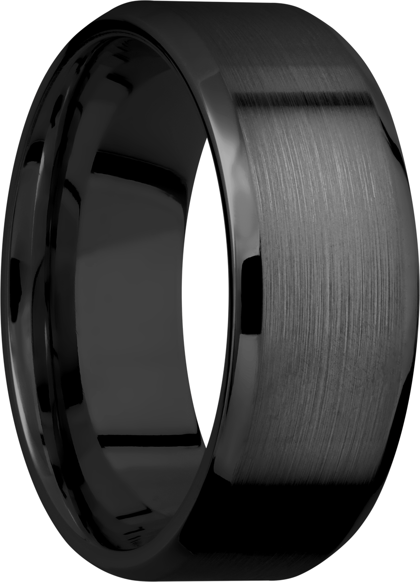 Zirconium 8mm beveled band