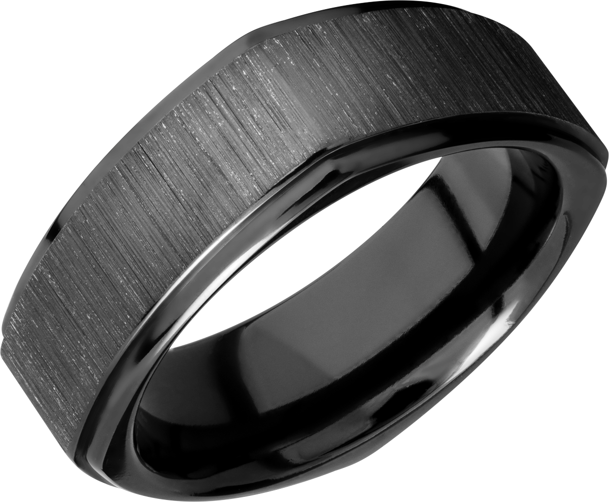 Zirconium 8mm flat square band