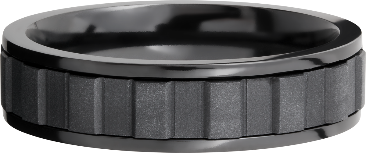 Zirconium 6mm flat band with spinning center